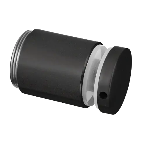 [130749-040-82] Adaptateur à verre, réglable, Ø50 mm; 130749-040-82; , plaque 40 mm, pour verre 8 - 25,52 mm, acier inoxydable 304, noir satiné (RAL 9005), surface texturée, une seule couche