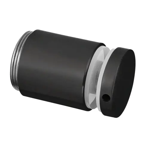 [140749-030-82] Adaptateur à verre, réglable, Ø50 mm; 140749-030-82; , plaque 30 mm, pour verre 12 - 25,52 mm, acier inoxydable 316, noir satiné (RAL 9005), surface texturée, une seule couche