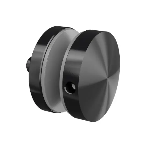 [130747-030-82] Adaptateur à verre, Ø50 mm, plat; 130747-030-82; , avec filetage M10, plaque 30 mm, pour verre 8 - 25,52 mm, acier inoxydable 304, noir satiné (RAL 9005), surface texturée, une seule couche