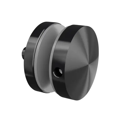 [140747-030-82] Adaptateur à verre, Ø50 mm, plat; 140747-030-82; , avec filetage M10, plaque 30 mm, pour verre 8 - 25,52 mm, acier inoxydable 316, noir satiné (RAL 9005), surface texturée, une seule couche