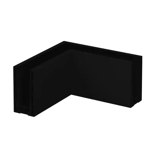 [168411-00-82] Angle 90°, Easy Glass Prime, montage au sol; 168411-00-82; , intérieur & extérieur, aluminium, noir satiné (RAL 9005), surface texturée, une seule couche