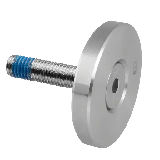 [140741-150] Disque de serrage pour MOD 0749, Ø50 mm, plat; 140741-150; inclus vis DIN 7991, M10x50 mm, inox brossé 316 (14074100000)
