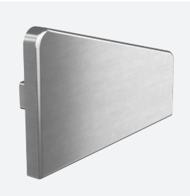 [165744-01-18] Embout pour main-courante, Easy Hit, Easy Alu; 165744-01-18; , angle de 15 degrés, gauche, aluminium, brossé - NEW; BLACK LINE