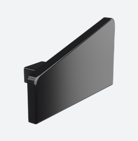 [165744-02-82] Embout pour main-courante, Easy Hit, Easy Alu; 165744-02-82; , angle de 15 degrés, droit, aluminium, noir satiné (RAL 9005), surface texturée, une seule couche - NEW; BLACK LINE
