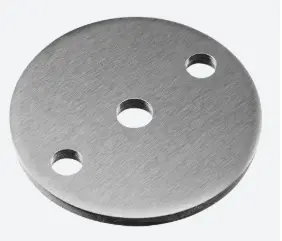 [131939] Embout à souder, avec 2 trous, plat, Ø70 x 5 mm; 131939; barre Ø10 mm, inox brossé 304 (13193900812)