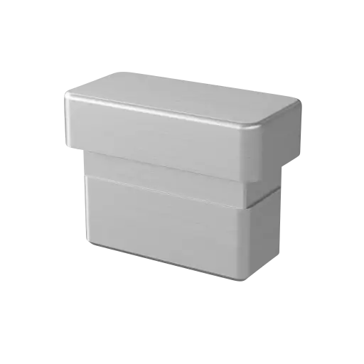 [141712-021-12] Embout, Square Line, plat; 141712-021-12; pour tube 20x10x1 mm, inox brossé 316 (14473212012)