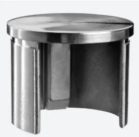 [146733-030-12] Embout, plat, pour tube à fond de gorge; 146733-030-12; Ø30 mm, inox brossé 316 (14673203012) - Q-TUBE