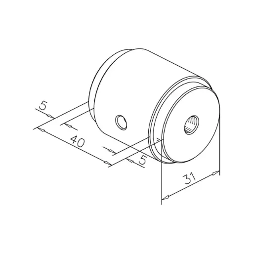 Inner core with M8 thread for tube to glue in place Wicky