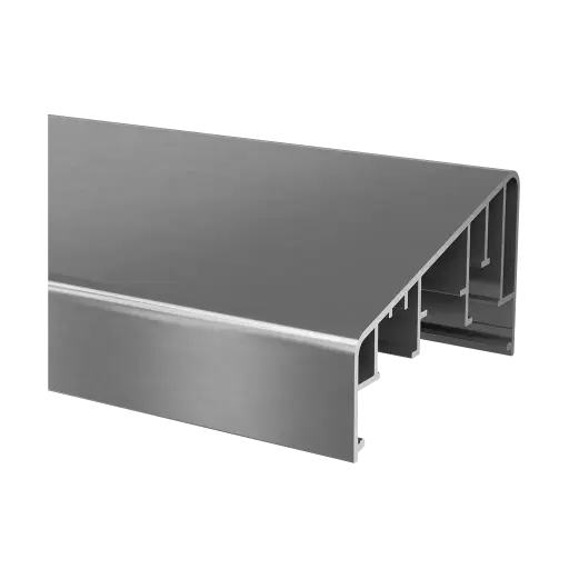 [165953-050-18] Main-courante, 70x39 mm, à clipser, Easy Alu; 165953-050-18; , angle de 15 degrés, L=5000 mm, aluminium, brossé - NEW; BLACK LINE