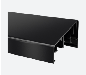 [165953-050-82] Main-courante, 70x39 mm, à clipser, Easy Alu; 165953-050-82; , angle de 15 degrés, L=5000 mm, aluminium, noir satiné (RAL 9005), surface texturée, une seule couche