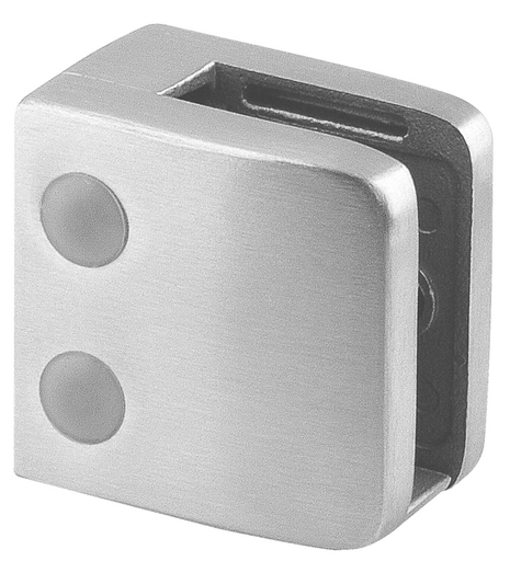 [142600-000-12] Glass clamp, MOD 2600, 316, excl. rubber inlay | for 8 - 12.76 mm thick laminated/monolithic glass | stainless steel 316 | for outdoor use