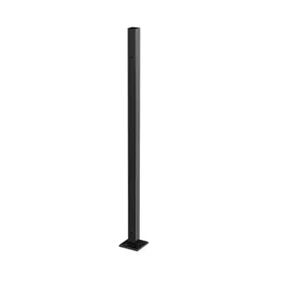 [134972-040-01-82] Poteau, 40x40x2 mm, H=989 mm; 134972-040-01-82; , avec filetage M8, pince à verre, acier inoxydable 304, noir satiné (RAL 9005), surface texturée, une seule couche