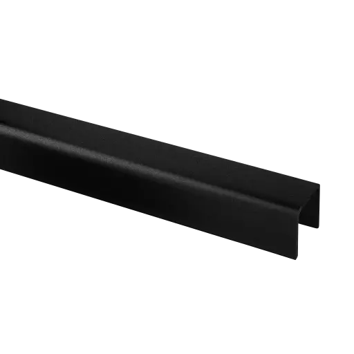 [146960-050-24-82] Profil en U, U=24 x 24 mm; 146960-050-24-82; L=5000 mm, acier inoxydable 316, noir satiné (RAL 9005), surface texturée, une seule couche
