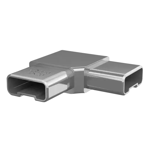 [134301-020-12] Raccord, 90°, main-courante 40x20 mm; 134301-020-12; , acier inoxydable 304, brossé - NEW