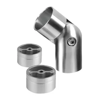 [170308-042] Raccord, orientable, (- 90° á + 90°); 170308-042; incl. 2 adaptat., m-c bois Ø42 mm, inox brossé 304 (20030204212)