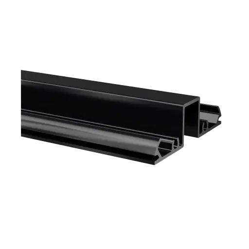 [165951-050-82] Rail de verre, haut, 67x19 mm, Easy Alu; 165951-050-82; , L=5000 mm, aluminium, noir satiné (RAL 9005), surface texturée, une seule couche