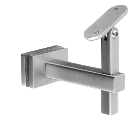 [134155-000-12] Support de main-courante Square L. orientable; 134155-000-12; pour verre, main-courante plat, inox brossé 304 (13415500012)