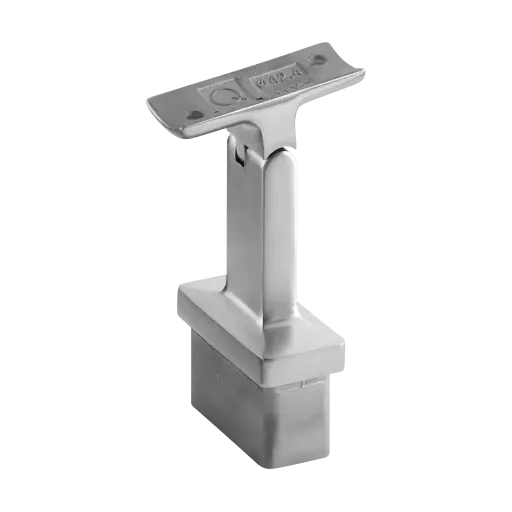 [144719-042-12] Support de main-courante sur poteau Square L.; 144719-042-12; orient., 60x30x2,6 mm, m-c Ø42,4 mm, inox br. 316 (14471904212) - Q-TUBE