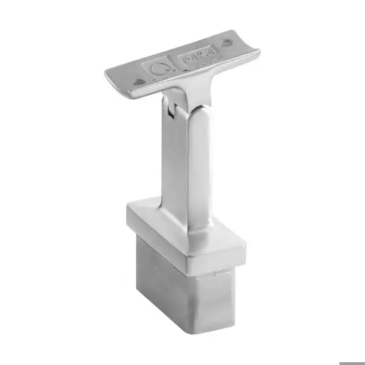 [144719-048-12] Support de main-courante sur poteau Square L.; 144719-048-12; orient., 60x30x2,6 mm, m-c Ø48,3 mm, inox br. 316 (14471904812) - Q-TUBE
