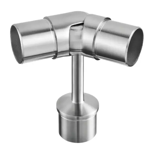 [130736-242] Support de main-courante, tube Ø42,4 mm x 2 mm; 130736-242; avec articulation, m-c Ø42,4x2 mm, inox brossé 304 (13073624212) - NEW