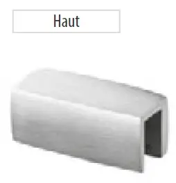 [145501-01-12] Support de verre, MOD 55, pour escaliers, haut; 145501-01-12; sans cales, inox brossé 316 (14550060112)