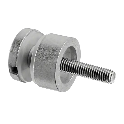 [100746-00] Adaptateur à verre, Ø30 mm, plat, filetage M8; avec M8 filetage | pour balustre poste montage | pour 6 - 17.52 mm épais stratifié/monolithique verre | pour intérieur utiliser 10074600031