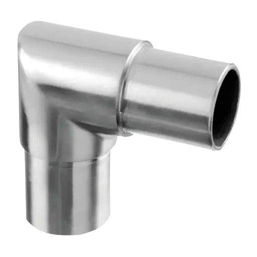 [130301-233-12] Raccord, 90°, carré, tube Ø33,7 mm x 2 mm, inox brossé 304