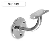 [14.0112.048.12] Support de main-courante pour mur, main-courante Ø48,3 mm, inox brossé 316