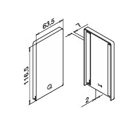 Embout, Easy Glass Smart, montage au sol; 168212-00-82; , gauche et droite, aluminium, noir satiné (RAL 9005), surface texturée, une seule couche