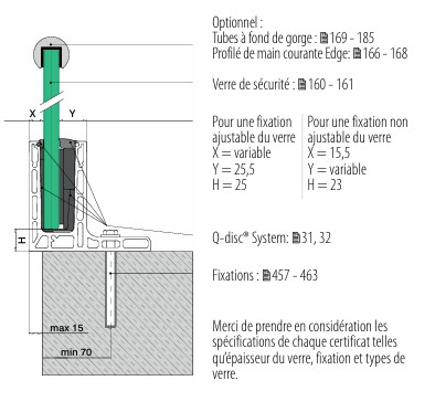 EG Smart "F", profil de sol, mont. au sol; 168220-050-00-18; L=5000 mm, aluminium brossé, anodisé 25µm (16693250018)