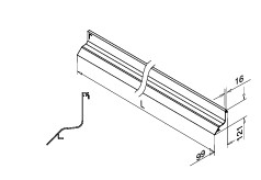Imperméable profil de recouvrement, Smart "F"; 166980-50-18; , Easy Glass, L=5000 mm, aluminium, brossé