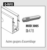 Goujon d'assemblage, Easy Glass; 143005; sauf EG Slim, Ø5 x 25 mm, inox brut 316 (14300500000)