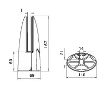Easy Glass, pince à verre de sol, MOD 6000; 146000-10; sans cales, inox poli 316 (14600000010)