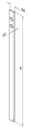 Poteau, 1200mm, 54x12mm, d line, MOD 4000, 316; 144000