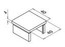 Embout plat, pour tube à fond de gorge, carré; 136734-040-12; 40x40x1,5 mm, inox poli 304 (13673204012)