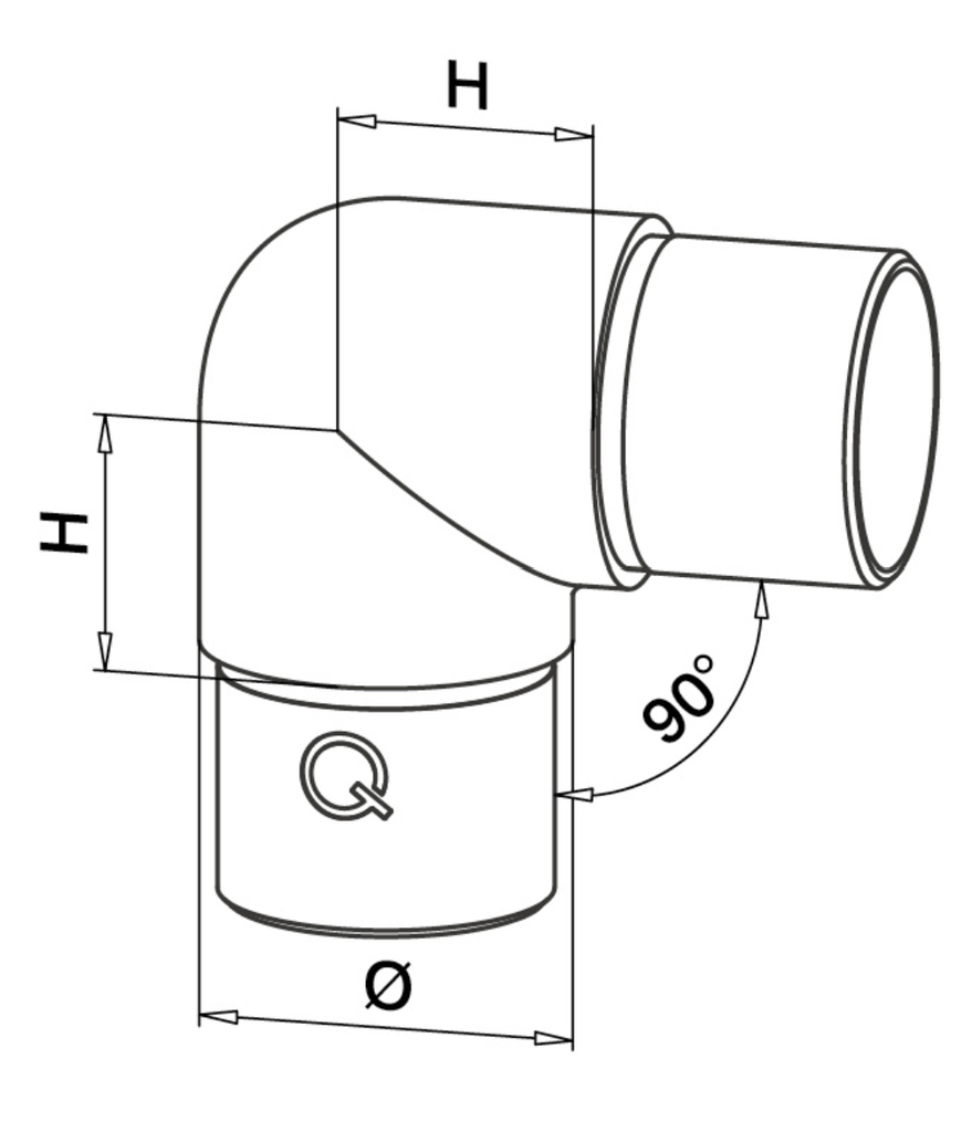 Raccord, 90°, arrondi; 130303-248-12; tube Ø48,3 mm x 2 mm, inox brossé 304 (13030324812) - SELL OUT