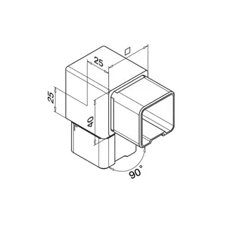 Flush elbow, 90°, Square Line, MOD 4301, 316_2.webp