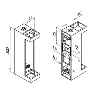 Baluster bracket, fascia mount, Square Line, MOD 4558, 304_2.webp