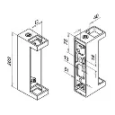 Baluster bracket, fascia mount, Square Line, MOD 4558, 304_2.webp