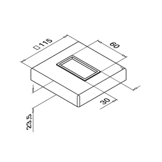 Cover cap for baluster post, 60x30 mm, MOD 4513, 316_2.webp