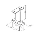 Handrail bracket, straight, 60x30x2.6 mm post, MOD 4711, 316_2.webp