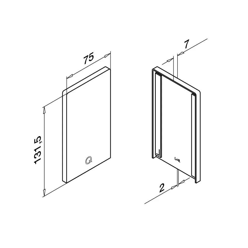 End cap, Easy Glass Prime, top mount, MOD 8412, alu2.webp