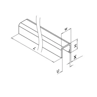 Profil en U, 30 x 27 x 3 mm, U= 24x24 mm; 146960-050-24-12; L=5000 mm, inox brossé 316 (14694003012)_2.webp