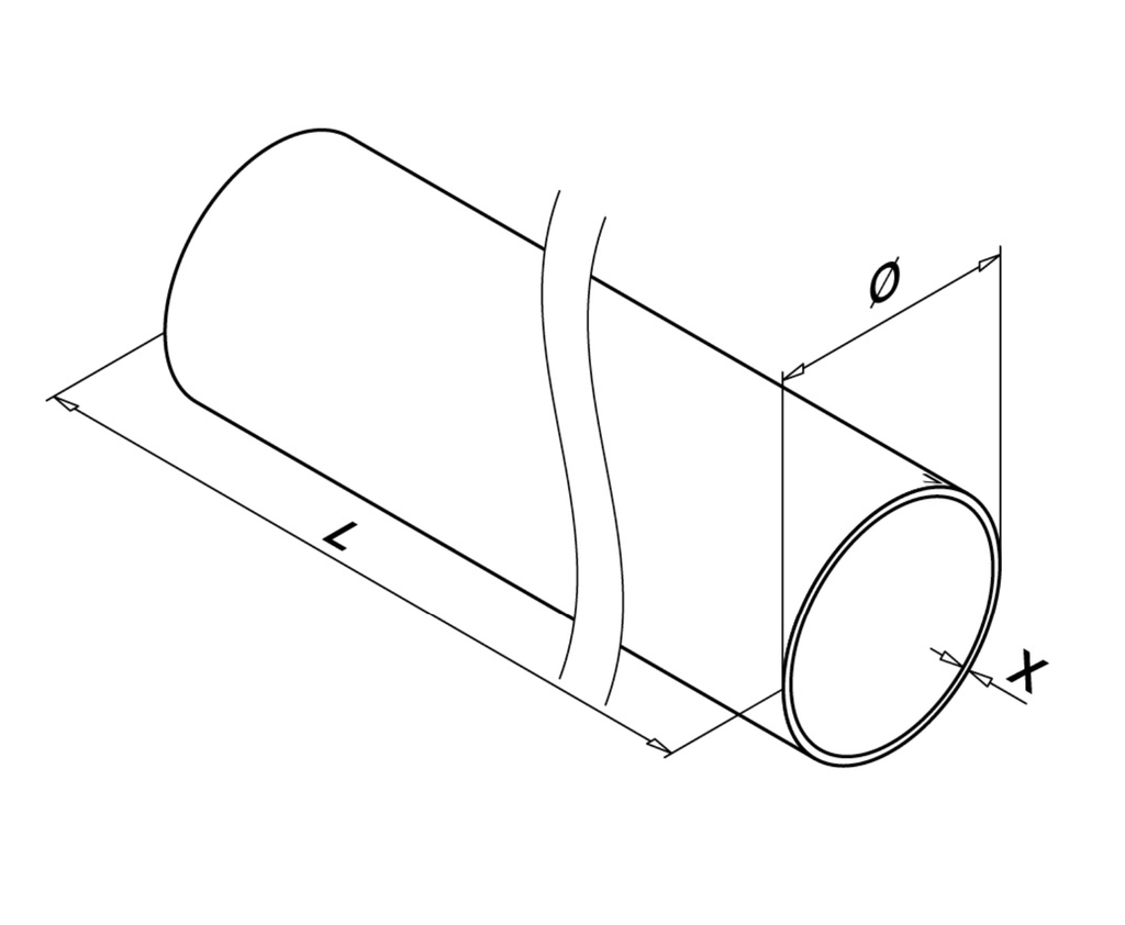 Tube, Ø42,4 mm x 2 mm; 130900-242-25-12; L=2500 mm, inox brossé 304 (13892524212) - SELL OUT; Q-TUBE