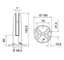 Easy Glass, pince à verre de sol, MOD 6100; 146100-12; sans cales, inox brossé 316 (14610000012)