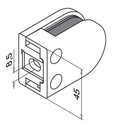 Pince à verre, MOD 2500, sans cales; 102500-000-19; plat, zamak, aspect inox brossé (10250000019) - NEW; SELL OUT; BLACK LINE