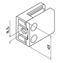 Pince à verre, MOD 4200, sans cales; 104200-000-19; plat, zamak, aspect inox brossé (10420000019)