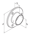 Embase murale; 130505-042-10; pour tube Ø42,4 mm, inox brossé 304 (13050504210) - SELL OUT