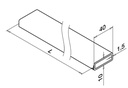 Tube rectangulaire, 40x10x1,5 mm; 144900-041-25-12, L=2500 mm, inox brossé 316 (14492504112) 