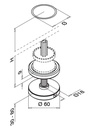 Poteau, MOD 0564, Ø42,4 mm x 2 mm; 130545; pour escalier, H=1150 mm, inox brossé 304 (13056424212)